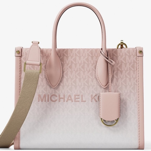 Michael Kors Mirella Small Ombré Signature Logo Crossbody Bag Powder Blush - Picture 1 of 11